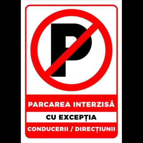 indicator parcare interzisa cu exceptia conducerii directiunii